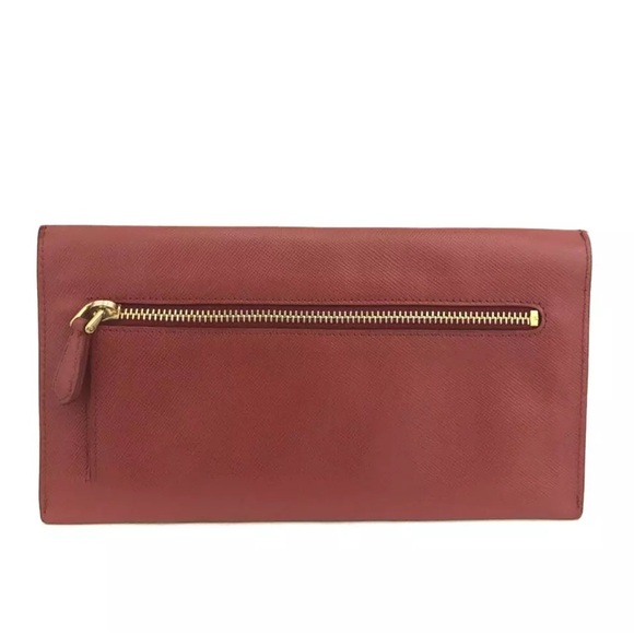 AUTH Prada Envelope Clutch, Crossbody, Wallet Dark Red - Picture 2 of 7